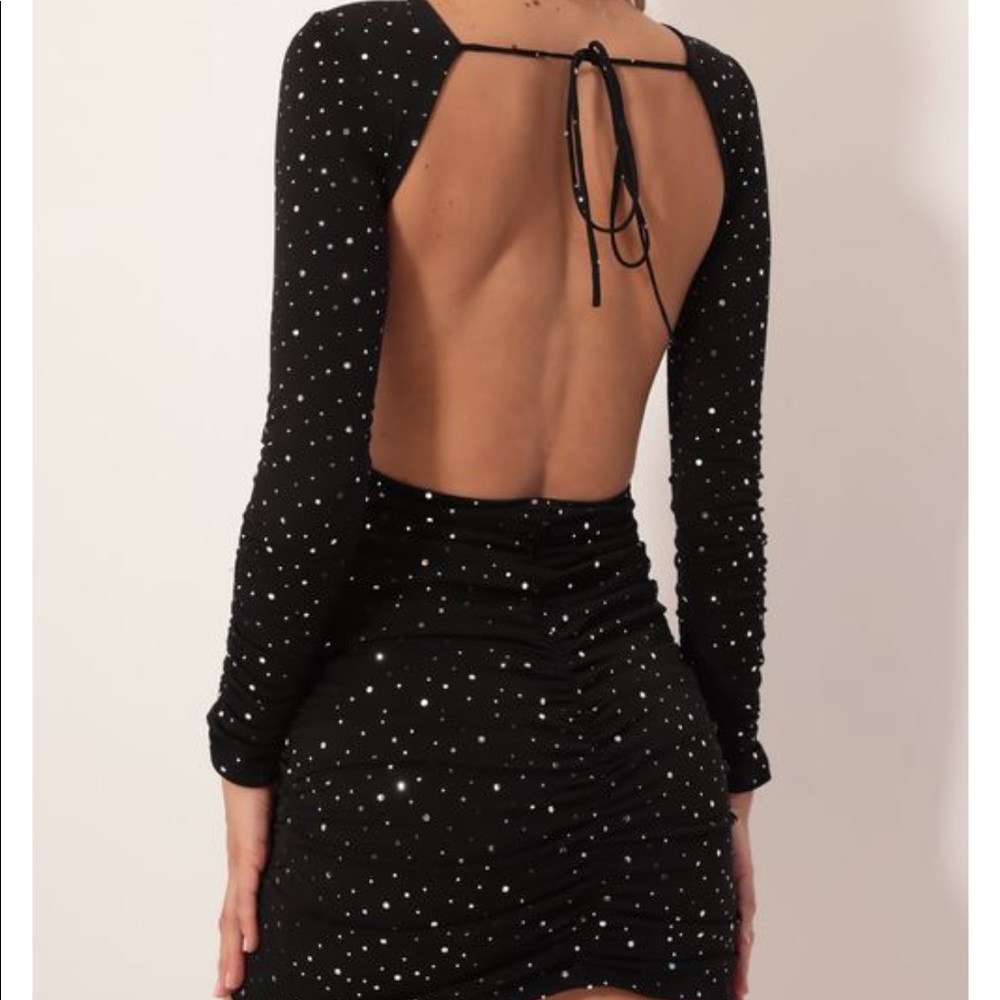 Black long sleeve mini dress